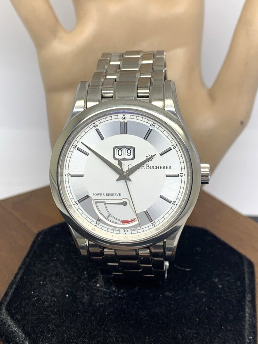 Carl F. Bucherer Men's Watch Swiss Automatic Power Reserve Big Date Steel 40mm